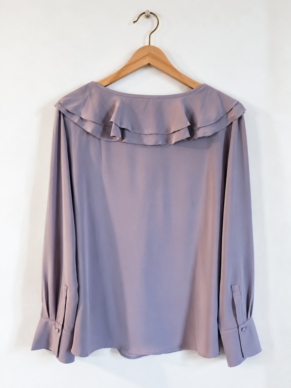 Ann Taylor Ruffle V-Neck Blouse - Picture 2 of 5